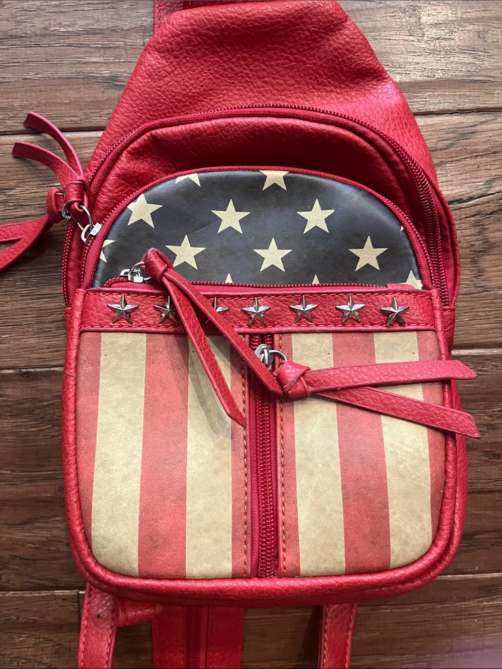 Montana West American Pride Convertible Sling Backpack - Picture 2 of 8